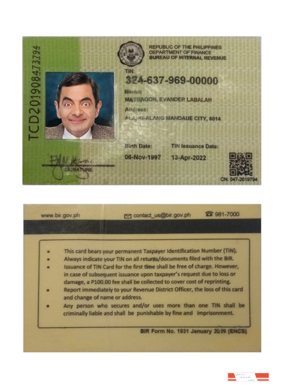 Philippines bureau of internal revenue ID 2022 present